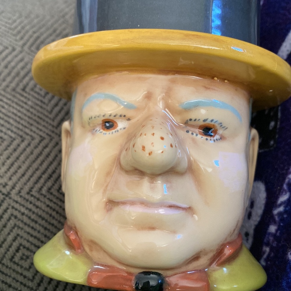 Folk Art W. C. Fields handmade painted mug vintage 1976